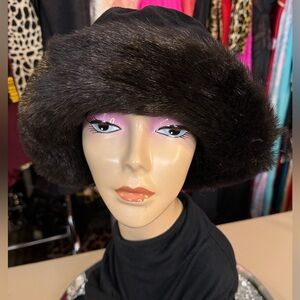 Vintage Velvet and Faux Fur Brim